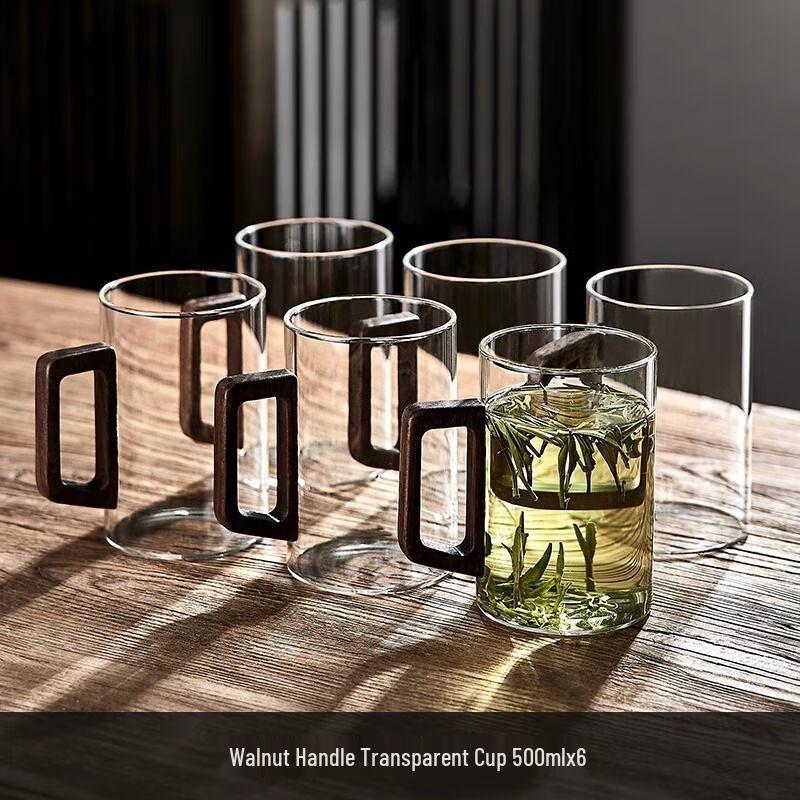 

Чайные чашки из стекла с деревянной ручкой Haofeng