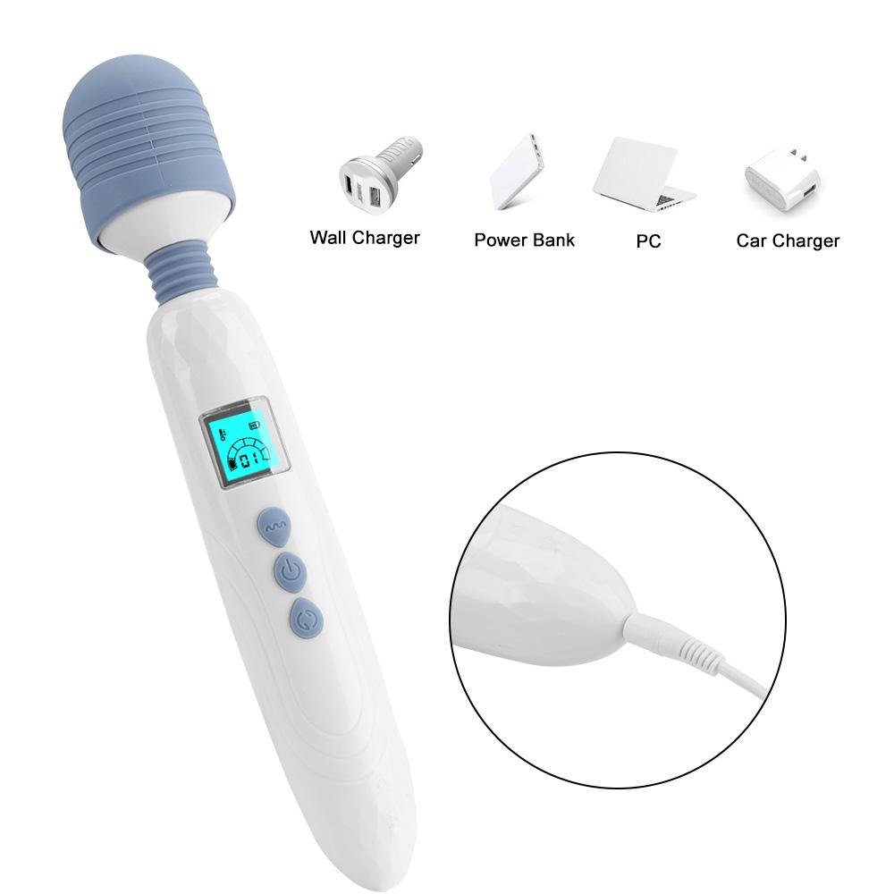 Kitoris Stimulieren 36 Geschwindigkeiten LCD AV Stick Vibrator Beheizter G-Punkt Vibrator Weiblicher Masturbationsmassagegerät Sexspielzeug für Frau USB-Aufladung Zauberstab