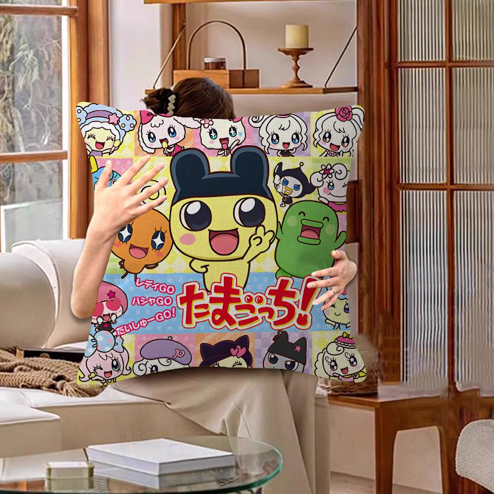 Game Fanart Cute Cartoon TTamagotchi Pillow Cushion Cover Pillowcase Living Room Sofa Home Decor Customized