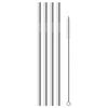 Stainless Steel Metal Drinking Straw 4 Reusable Straws + 1 Cleaner Brush Kit