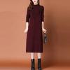 Long Sweater Women's Knee-length Autumn and Winter Dress Women's Loose Knitted Sweater Dress Pullover