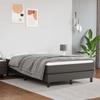 Box Spring Bed with Mattress Gray 120 X 190 Cm Faux Leather