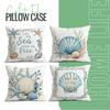 Blue Ocean Series Pillowcase Printed Polyester 40/45/50Cm Throw Pillowcover Decorative Sofa Cushion Pillowslip Home Decor