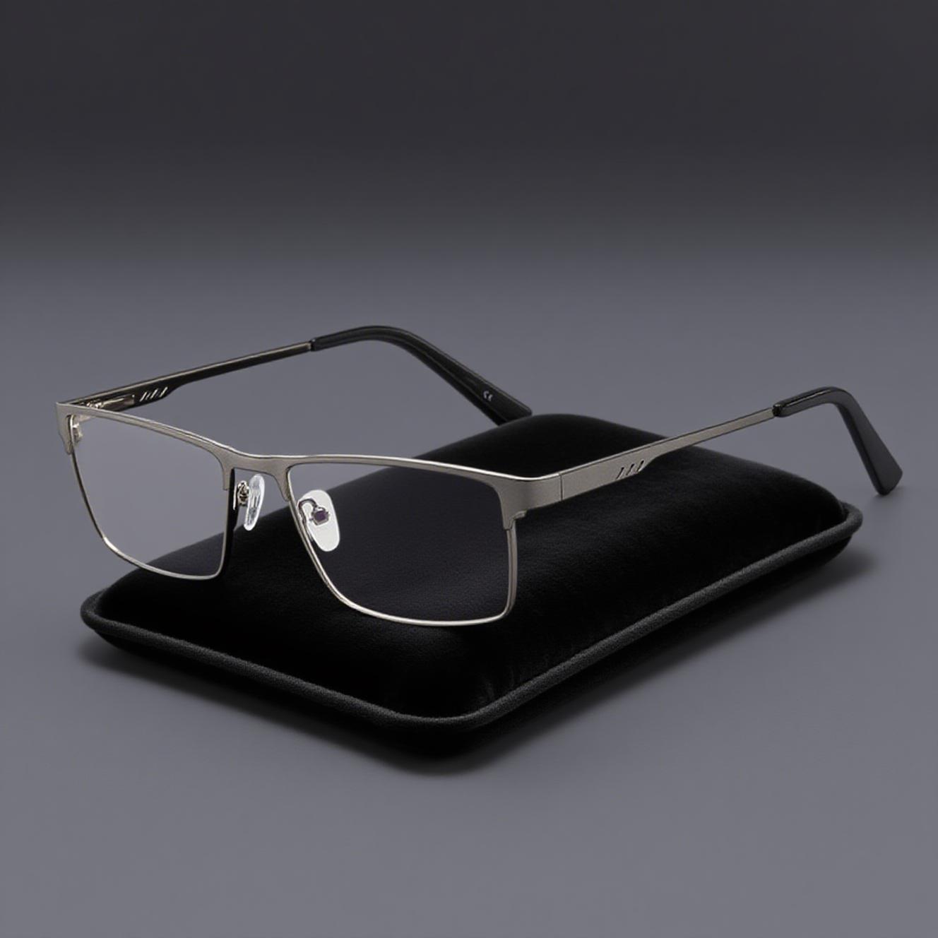 

Retro Classic Metal Frame Reading Glasses Men Square Business Anti Blue Light Eyewear Luxury Brand Hyperopic Eyeglasses Diopter 0