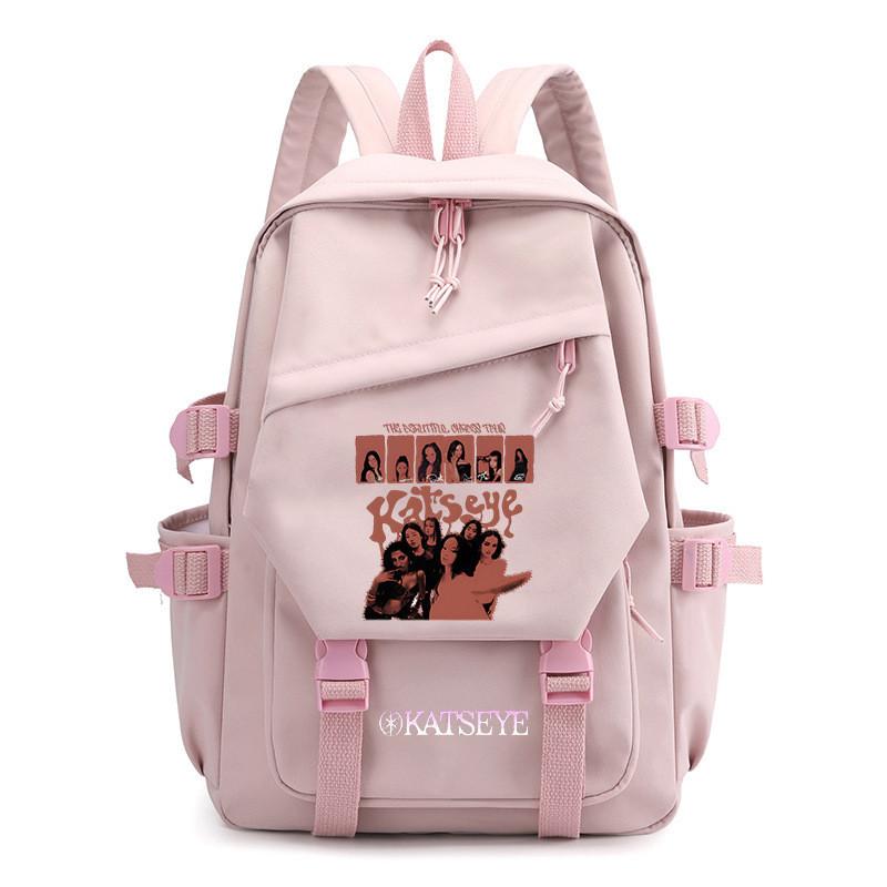 Unisex KATSEYE Printed Backpack Student School Waterproof Children Casual Canvas Nylon Bag
