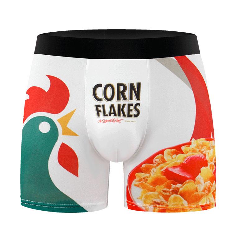 Men's European & American Size 3D Print Long Boxer Briefs