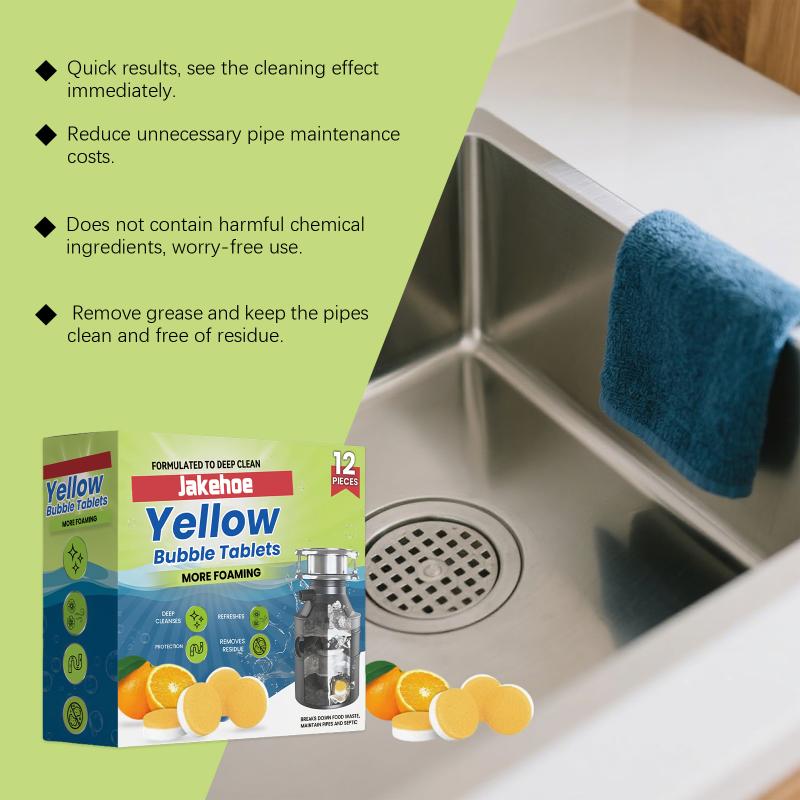 12Pcs Sink Cleaning Tablets Extra-Strength Garbage Disposal Cleaner Fresh Scent Removing Residue Kitchen Accessories