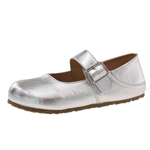 Summer comfortable round head soft sole with skirt French Mary Jane shoes women's versatile 2025 new shallow mouth flat sole single shoe