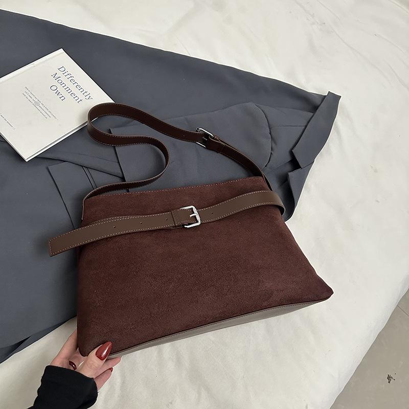 Lenny wiatr retro matowy zamsz zima nowa torba na ramię prosta torba tote duża pojemność torba do pracy