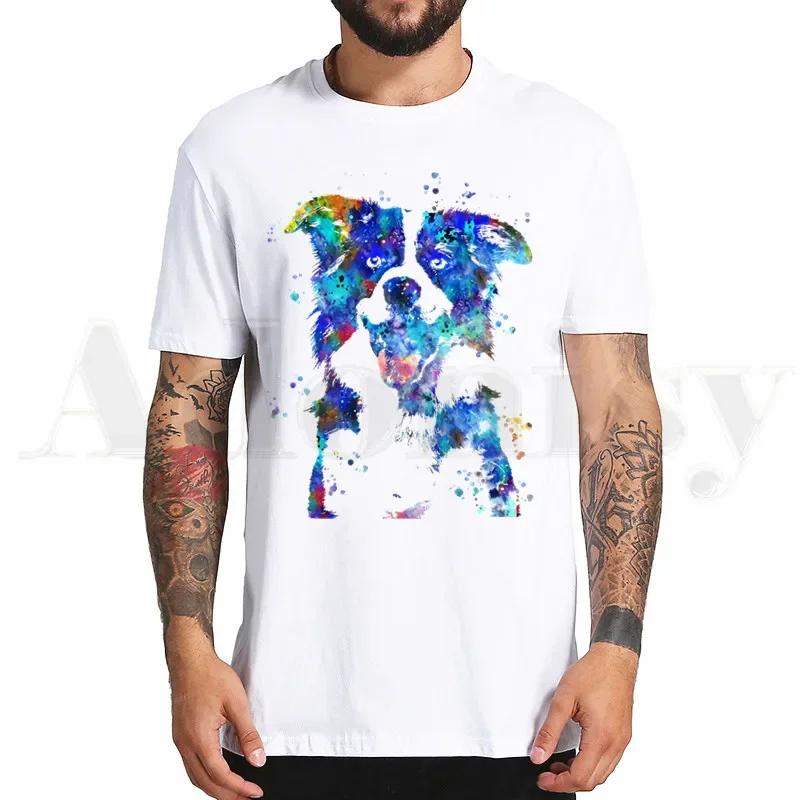Border Collie Print Tshirt Hip Hop Girl Print Top Tees Harajuku Dog Cartoon Funny Kawaii Art Tshirts Men Fashion Summer Tshirts