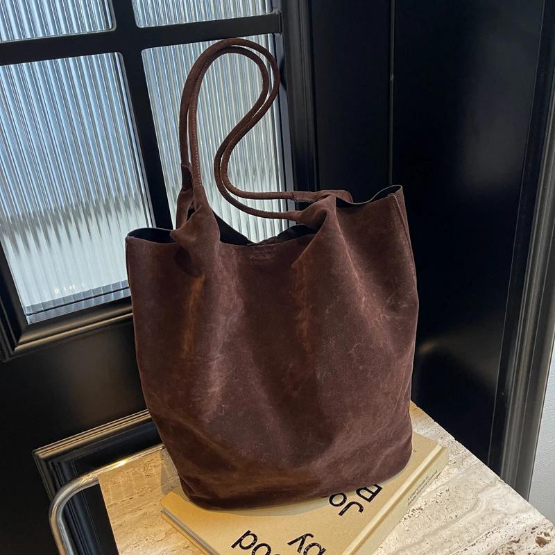 New Large Capacity Zipper Suede Stitching Shoulder Bags  High Quality  Casual Travel Versatile Women's Bags