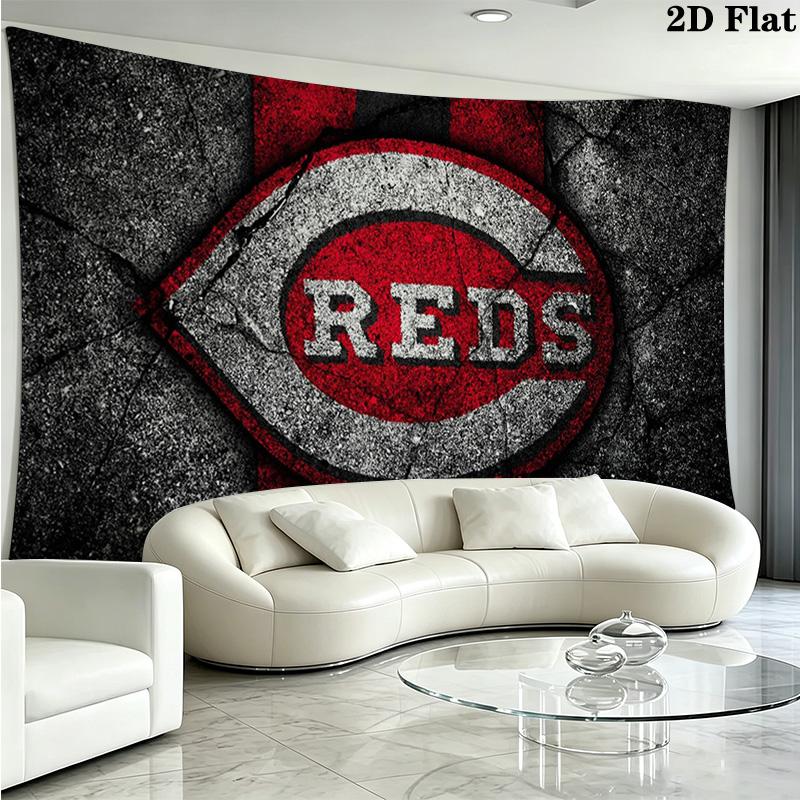Cincinnati Reds Wall Tapestry Aesthetic Wall Hanging Printed Fabric Blanket Decorative Tapestries for Bedroom Living Room Home Decor