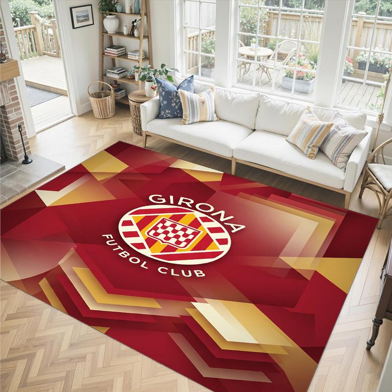 Girona FC Design Crystal Velvet Carpet Cozy Non?Slip Printed Rug For Bedroom Living Room Entrance
