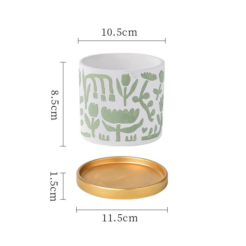 Creative Cylindrical Ceramic Flower Pot Gardening Decoration Succulent Plant Potted Flower Vase Interior Countertop Flower Pot