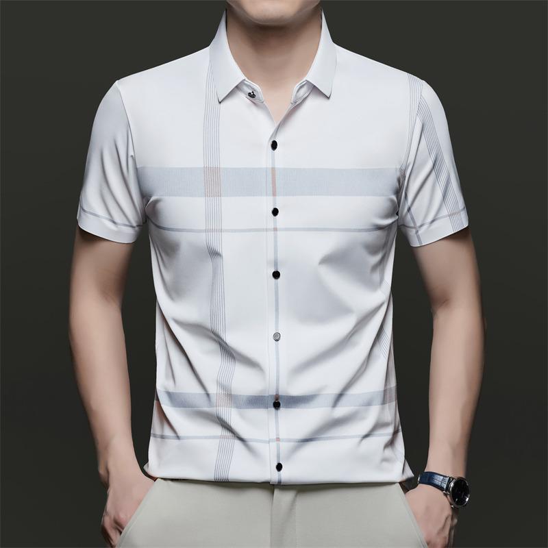 Men s Light Blue Plaid Short Sleeve Button-Down Shirt M белый