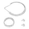 Bridal Jewelry Set Stylish Elegant Rhinestone Necklace Bracelet Earrings for Wedding Prom Engagement