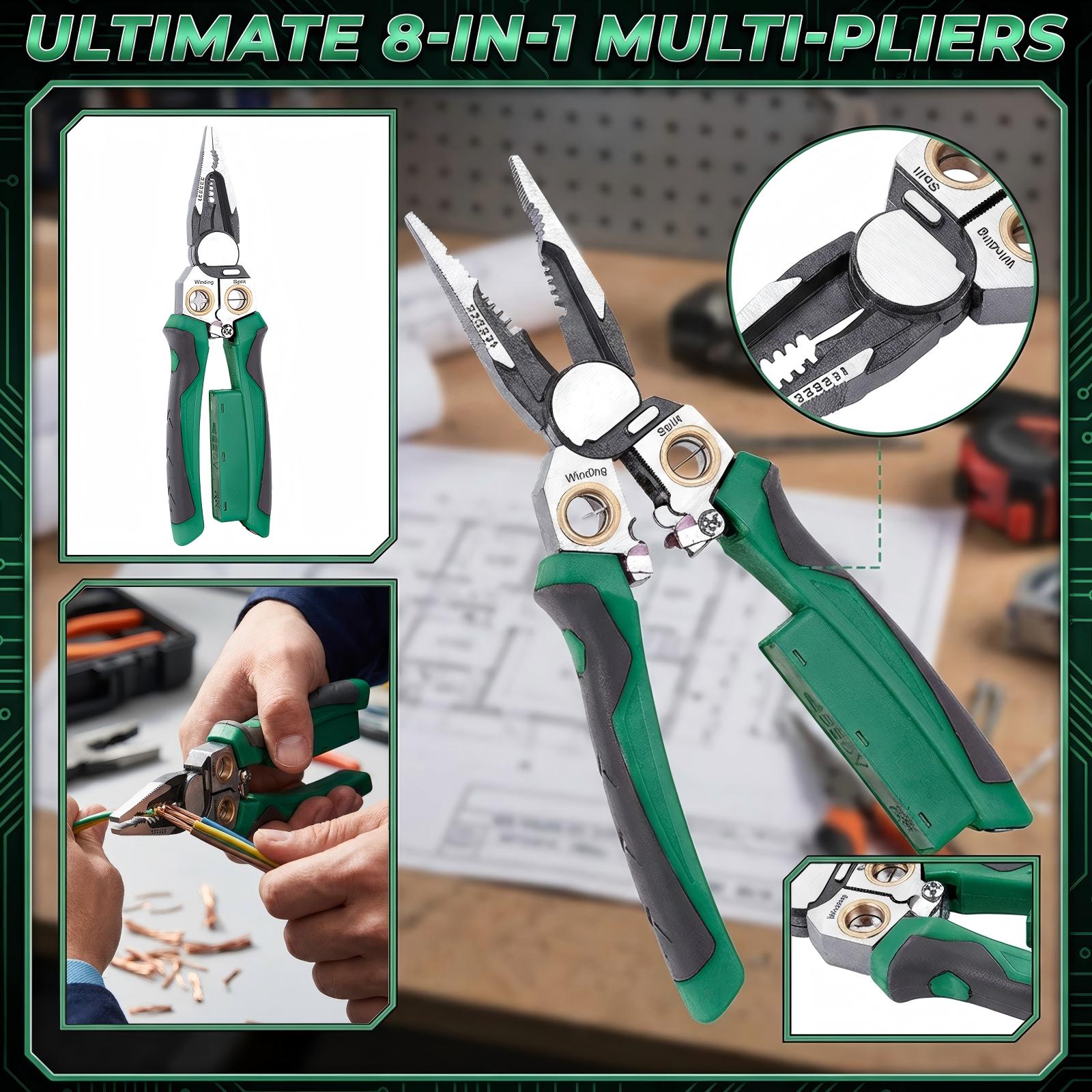 8-In-1 Multi-Functional Wire Stripper One Size белый