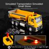 1/32 Scale Toy Car Model Engineering Dump Truck Alloy Diecast Sound Light Pull Back Tipping Bucket Tipcart Vehicle For Boys Gift