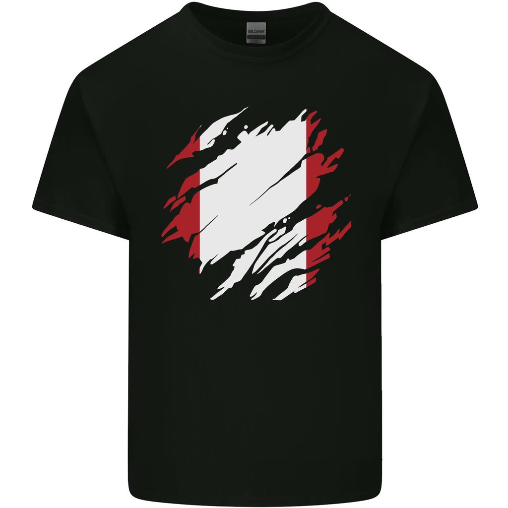 Torn Peru Flag Peruvian Day Football Unisexs Light Cotton TShirt