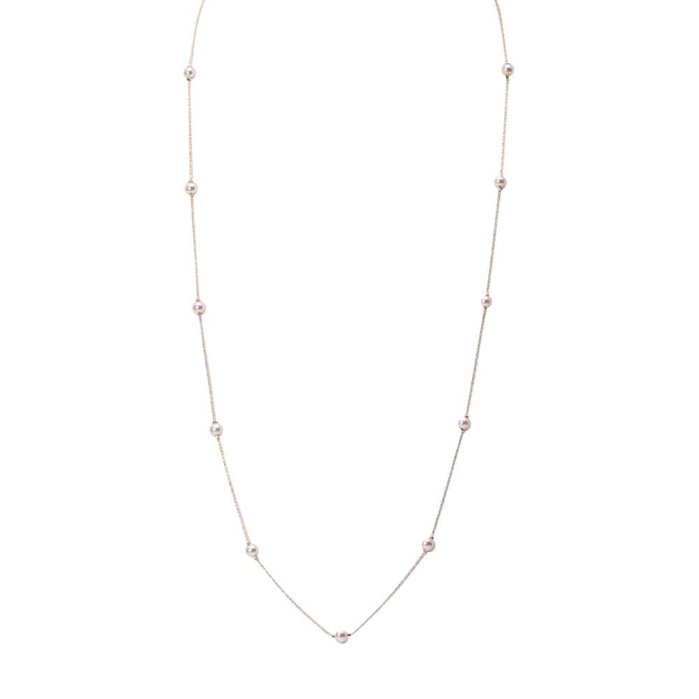 

Waltz Pearl Pendant K18 Long Necklace for Women [Moon Label]