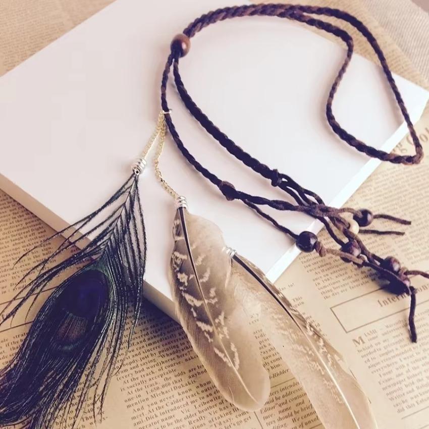 1 ks Pírková čelenka Festivalová Boho čelenka Ozdoba hlavy Hippy Indické vlasové doplňky pro dívky