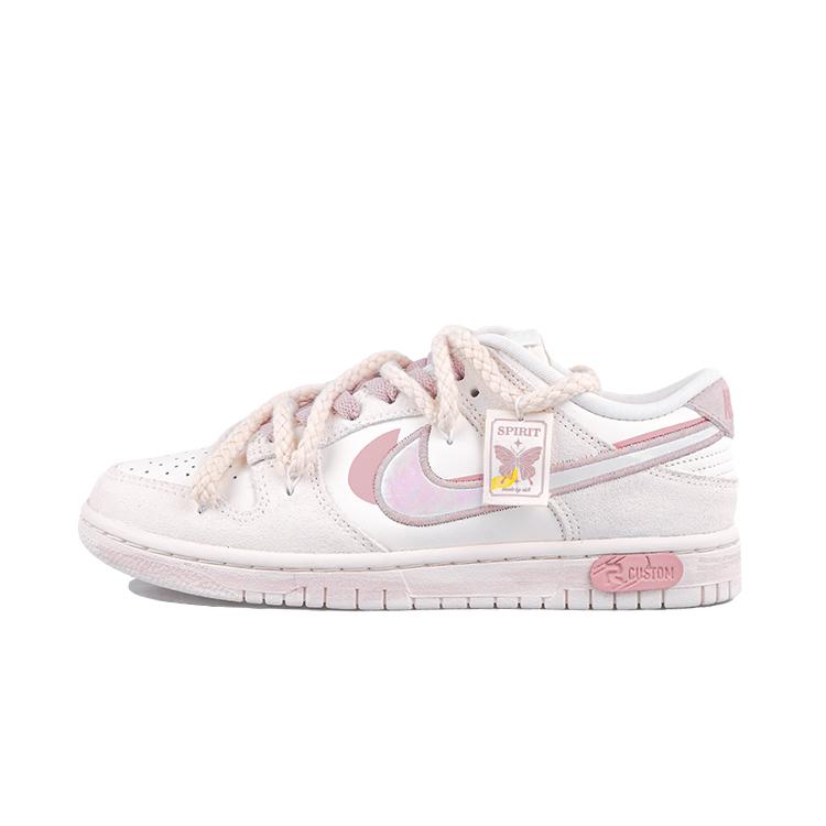 Nike Dunk Impact Resistant, Abrasion Resistant, Breathable Low Top Skateboard Shoes Women's Pink White HF5074-133(Team27-S-BOX)