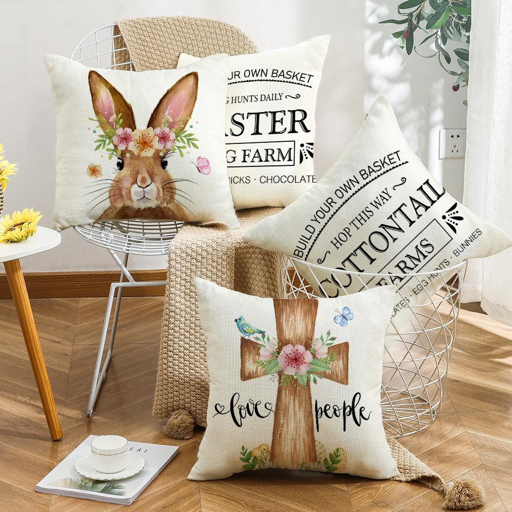 New Easter Pillow Holiday Home Decoration Pillow Simple Sofa Living Room Spring Pillow