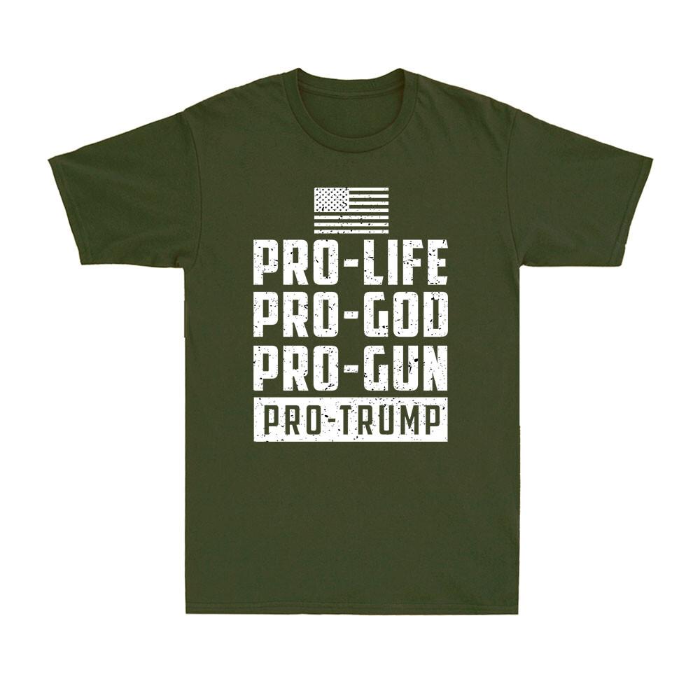 America Flag Pro Life Pro God Pro Gun Pro-Trum p Patriotic Men s T-Shirt S разноцветный
