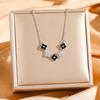 Four-leaf Clover Titanium Steel Necklace Accessible Luxury Classy Sense of Necklace Fashion Design Sense Clavicle Chain Jewelry