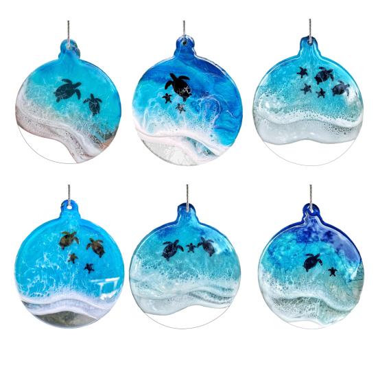 Sea Turtle Acrylic Ornaments Ocean-Themed Christmas Tree Decor Holiday Turtle Hanging