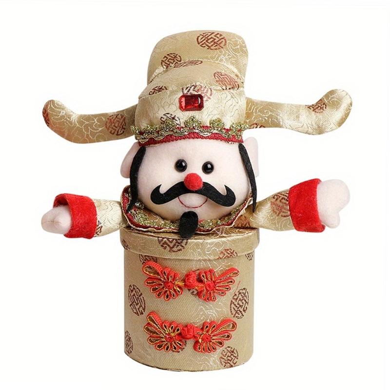 

God of Wealth Candy Box for Spring Festival Lucky God Candy Box for Cookie Candy Festive Desk Candy Organizers Box 1 жовтий