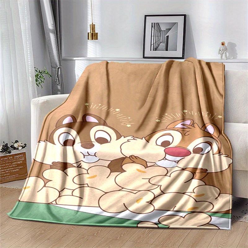 

1pc Chip An Dale Print Blanket, Cute Cartoon Design, Living Room Home Decoration Sofa Travel Soft and Cozy 130cmx150cm