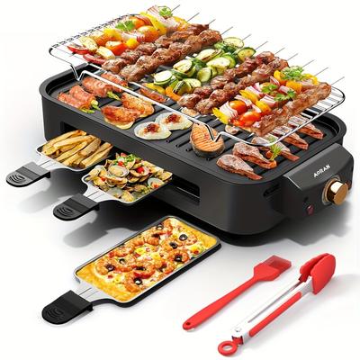 Elektrischer Grill für die Küche, abnehmbarer ganzer Körper, Grillrost mit Bratpfanne, Halloween, elektrischer Indoor-Grill, rauchfreier Indoor-Grill