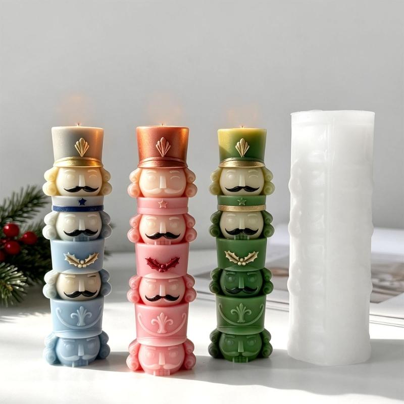 Christmas Candle Project Form with Holiday Figure Outline, Flexible Craft Tool for Clay Work, Pouring Tasks, and Seasonal Table Styling