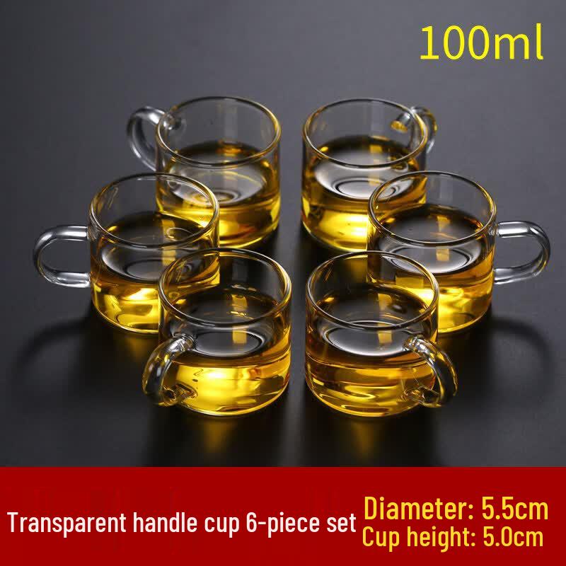 Biaoxing Heat-Resistant Glass Teacup Set (6-Pack)