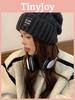 Style Knitted Hat With Letter Decor And Big Head Circumference For Wear Casual