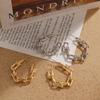 2024 Simple and Creative Retro Exaggerated Hollow Chain C-shaped Earrings Female Personality Geometric Girl Earrings