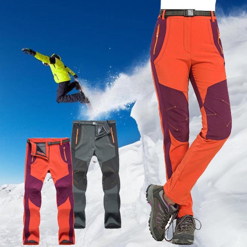 Men's Women's Warm Outdoor Hiking Ski Pants With Cozy Fleece And Waterproof Fabric