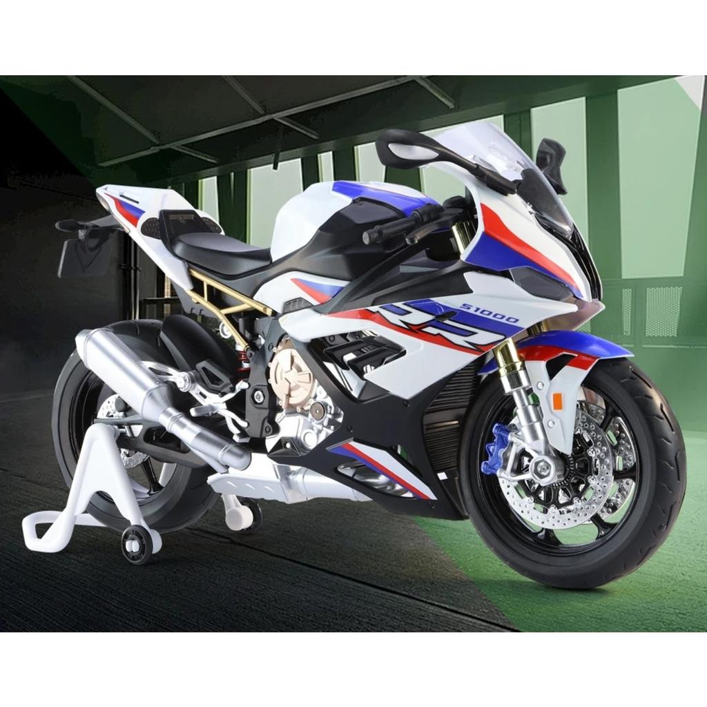 1/9 BMW S1000RR Racing Toy Motorcycle for Children Diecast Metal Large Size Model Super Racing Lightable Collection Gift for Boy