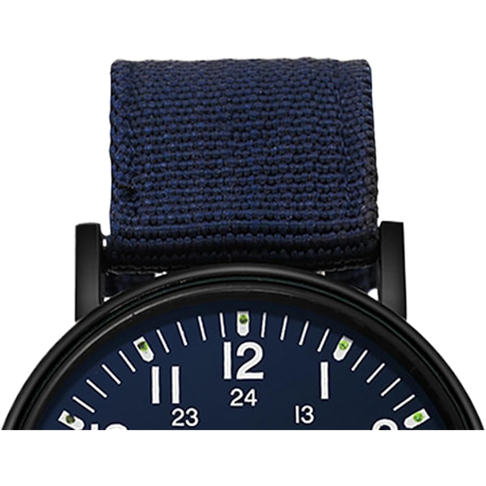 Canvas Casual Analog Sports Watch Unisex Military Style Waterproof Slip-through Strap