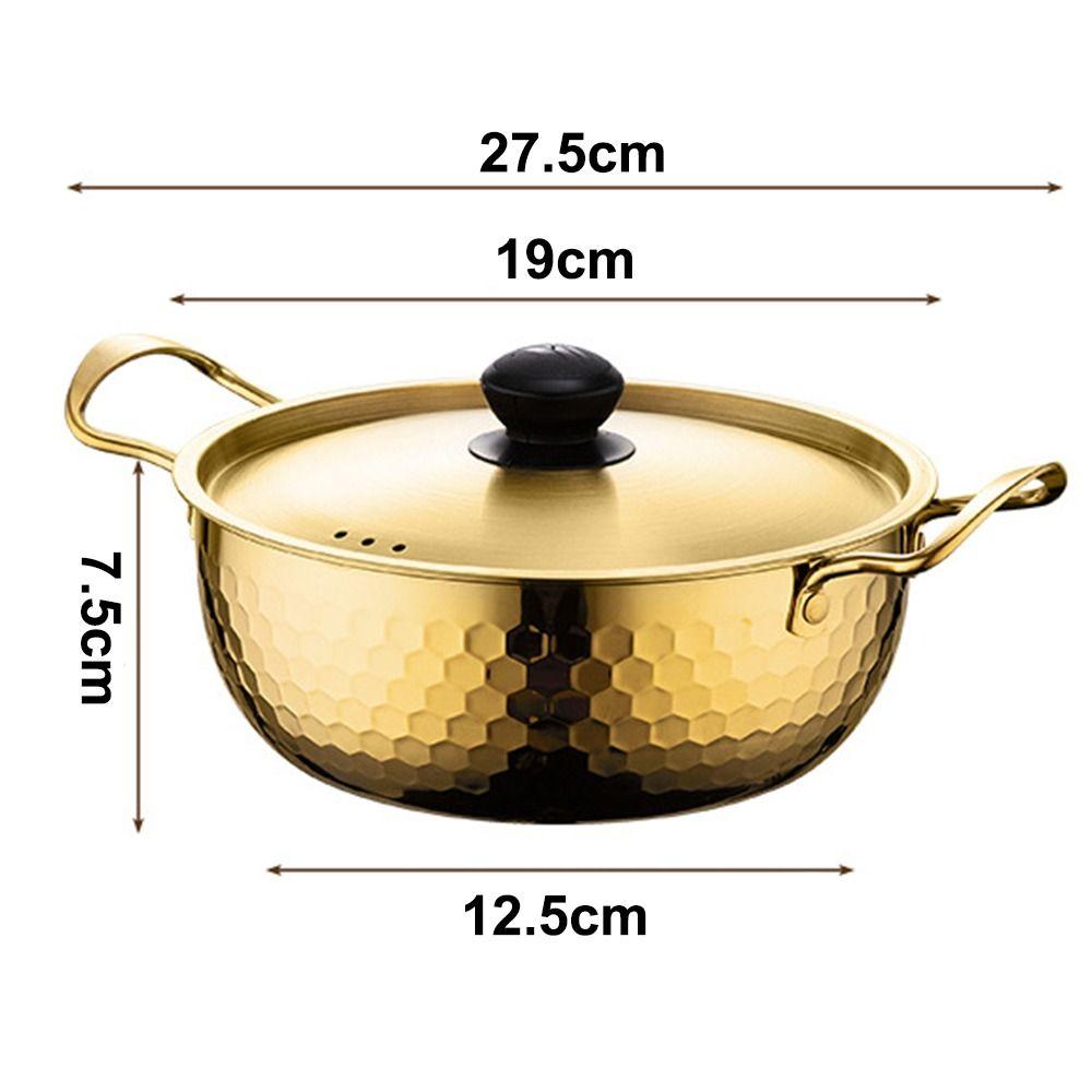 Durable Stainless Steel Korean Ramen Pot Thickened Small Cooking Sauce Bowl Multifunctional Noodle Bowl