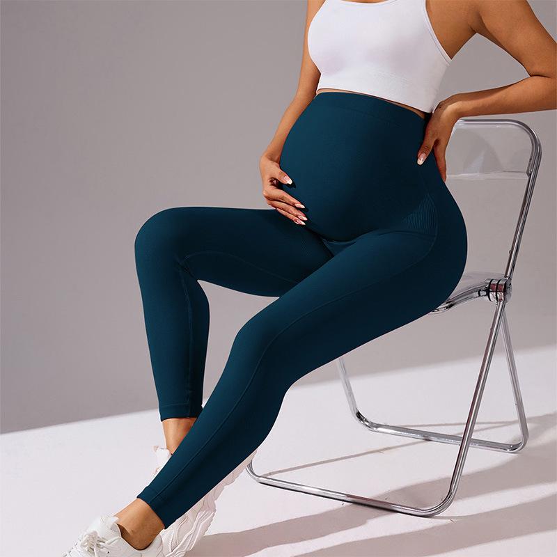 European & American High-Waist Maternity Yoga Pants: Seamless, Elastic, Butt-Lifting Sportswear