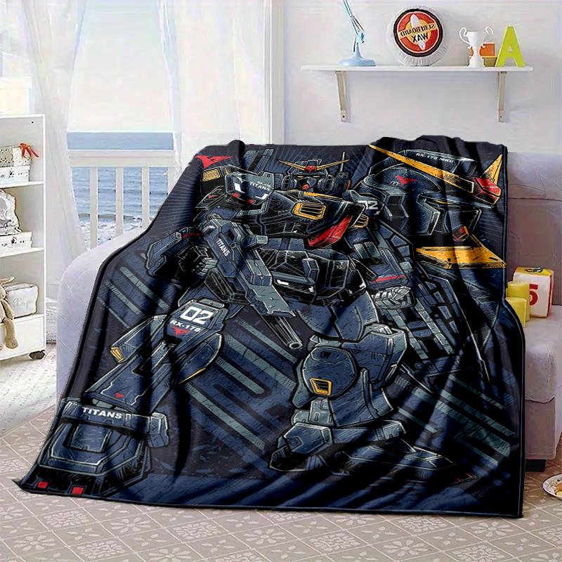 Mecha Armor Robotic Design Blanket Flannel Blanket for bed, sofa, Camping, Hiking, Picnic Essentials, gift for family Fan gifts