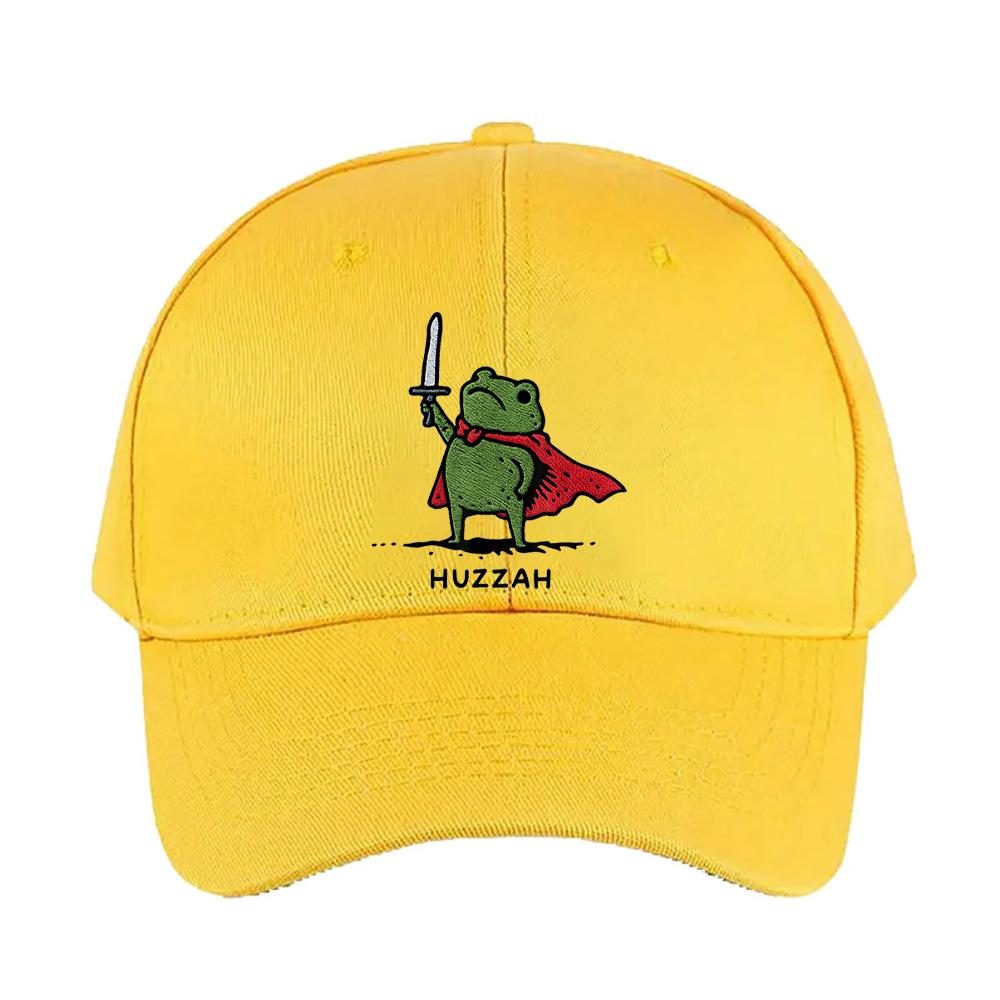 Huzzah Frog With Sword Woman Man Baseball Cap Adult Adjustable with Curved Brim Hiking Fishing Hat Trucker Cap