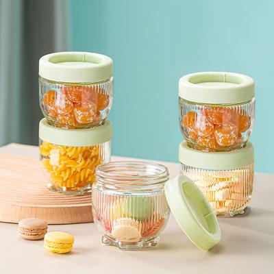 6 Stück/Set Küche Versiegeltes Glasgefäß Lebensmittelbehälter Transparent Trockenfrüchte Snacks Versiegelte Gläser Feuchtigkeitsdicht Luftdichter Behälter