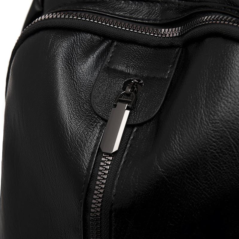 Leather Backpack Women's Zipper Bag Small Backpack