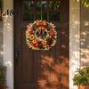 Hanging Ornament Fall Pumpkin Sunflower Wreath Decor, Acrylic Hand Painted Seasonal Home Decor Window Ornament, Thanksgiving Halloween Harvest