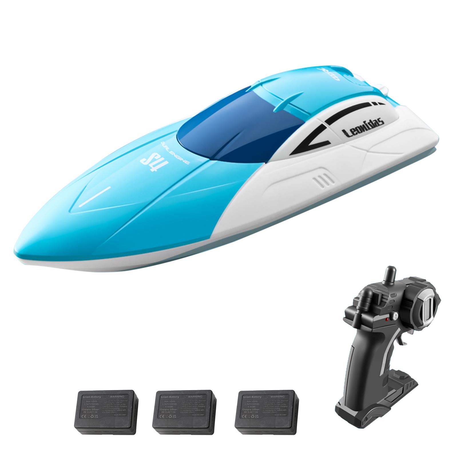 

Лодка с дистанционным управлением, 2,4 ГГц, корабль с дистанционным управлением, игрушка в подарок для детей, взрослых, мальчиков, с 3 батареями 3 battery синий