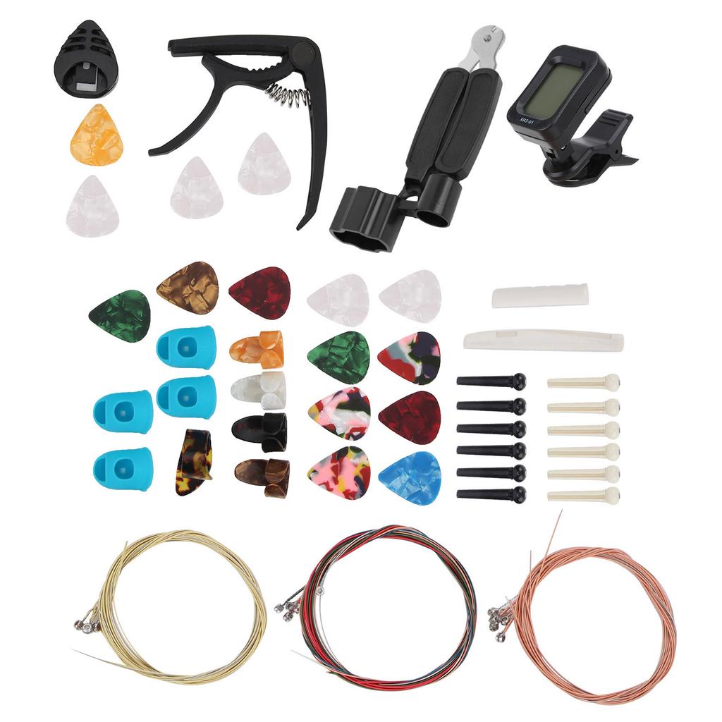 Guitar Accessories Color String Set Tuner Capo Bridge Pins Pick Replacement Playing Tools