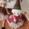 Snowman and Santa Plush Christmas Tree Ornaments